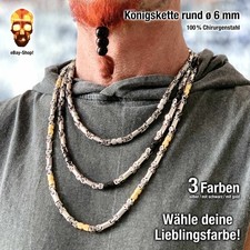 6 mm Königskette rund Herren Anhänger Halskette Edelstahl Herrenkette Damenkette