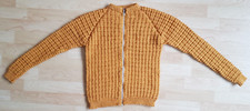 HANDMADE STRICKJACKE OBERTEIL GR ca. 152 JUNGEN HELLBRAUN SELBSTGESTRICKT