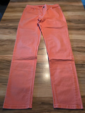 Esmara Damen Freizeit Hose Slim Fit High Waist unifarben rosa sexy Gr. 42 / M