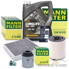 MANN INSPEKTIONSPAKET + 5l 5W-30 FÜR AUDI A1 SEAT IBIZA SKODA FABIA VW POLO TSI