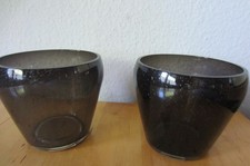 2 Glas Blumentöpfe Rauchglas