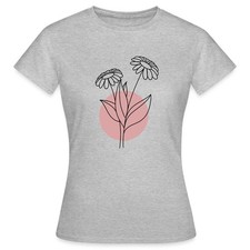Minimalistische Blume Mit Rosa Kreis Frauen T-Shirt