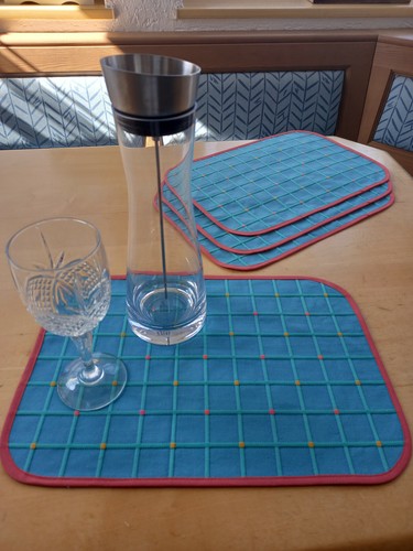 Tisch platzset türkis - türkis, karos