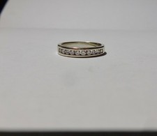 Halb Memoryring  10 BRILLANTEN  Channelfassung 585er Weißgold 0,26 Carat