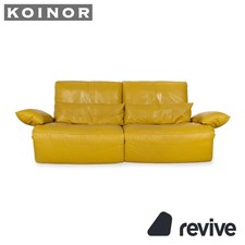 Koinor Easy Leder Zweisitzer Gelb elektrische Funktion Sofa Couch