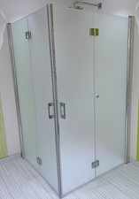 Kermi LIGA Eckfalttüren 4 tlg 123x123x200 cm silber matt, 6 mm ESG matt