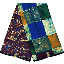 Ankara Afrikanischer Stoff Druck 100% Baumwolle 6 Yards Gelb Schwarz Nähmaterial