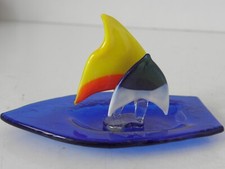 1 Segelboot aus Glas handgearbeitet Tischdeko ..NEU Nr.3