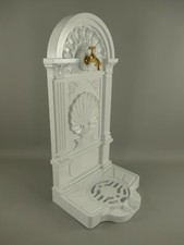 Standbrunnen Wassersäule Aluguss Gartenbrunnen rustikal Antik Stil H. 83cm weiß