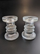 Pressglas, antik, 2 Kerzenleuchter, nordisches Design