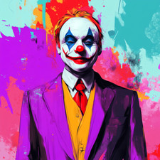 Transparent 18x18 clown in