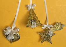 Seltener dekorierter Eckartina Christbaumschmuck ❤️ ? ? aus Metall Vintage