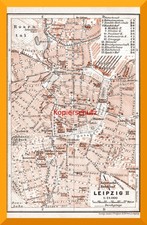 Leipzig +100 Jahre alter Stadtplan+ Rosental,Johannapark,Innenstadt,Markthalle