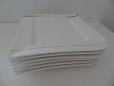 RITZENHOFF R&B 6x Speiseteller 28cm VIA Melodie weiss Braunbeige Akzente