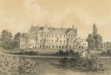 GROß WÜSTENFELDE - Schloss Matgendorf - Tonplatten-Litho, um 1860