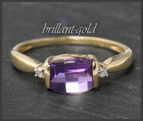 Amethyst diamant ring mit - amethyst,