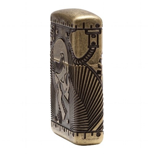 Zippo kupfer antik armor - antik, skull