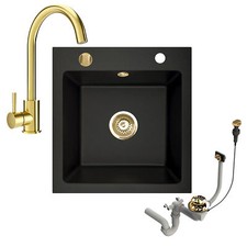 Granitspüle 48x50 cm Schwarz