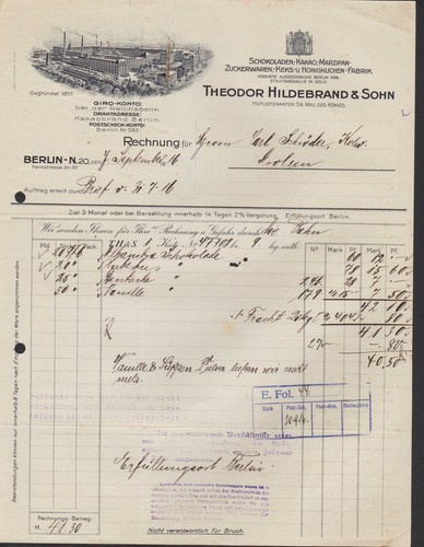 Berlin rechnung 1916 - rechnung,