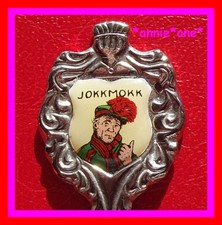 ꧁ VINTAGE wappen ANDENKENLÖFFEL lappland JOKKMOKK schweden SAME in TRACHT  ꧂
