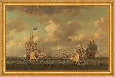 English Ships Coming to Anchor in a Fresh Breeze Dom. Serres B A3 01421 Gerahmt