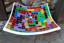 28cm grün glas Mosaik Obst Deko Schale Teller Terracotta alter Preis 24,99