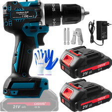 3 in 1 Bürstenloser Akku-Schlagbohrschrauber 21V Akkuschrauber Set Mit 2 Akku
