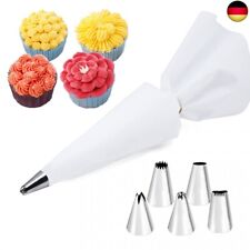 Profi-Spritzbeutel-Set 40 cm, 5 Edelstahl-Tüllen für Kuchen, Baumwolle, I