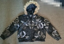 Tanners Avenue HIP HOP-Leder-Bomber-Jacke 2XL Skull totenkopf mit kapuze NEU