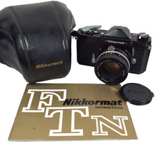 NIKON NIKKORMAT FTN SCHWARZ 35MM SPIEGELREFLEXKAMERA NIKON NIKKOR 50mm F1.8 Objektiv TASCHE