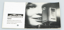 Metz Bedienungsanleitung Anleitung für Metz mecablitz 180 - gebraucht