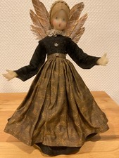 Rauschgoldengel von Leidel-Spreen, ca. 30cm, Wachskopf und -hände, echte Federn