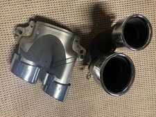 Original Mercedes AMG C Klasse AMG Coupe w205 Auspuffblenden Silber Chrom Blende