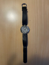 Vintage Tissot RockWatch Black Sand Granite Stone Black Leather Band R150