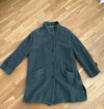Süßer Halblanger Dunkelgrüner WollMantel In Größe l Von Marcona