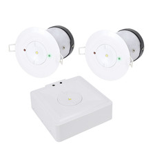 EMERGENCY-Leuchte rund Quadrat