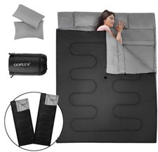 2in1 Doppelschlafsack 220x150cm Deckenschlafsack 2 Personen Schlafsack 2 Kissen