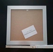 Bilderrahmen Fotorahmen Aufhänger Holz Silber 26x26, zeigt 25x25, + Rahmen 31x31