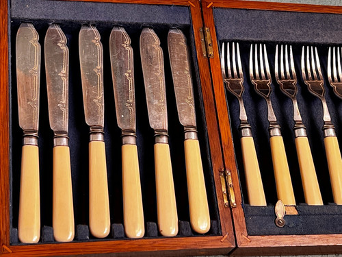 Antikes fischbesteck für - antikes,