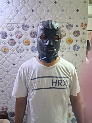 Doppellagige ledermaske mit - ledermaske,