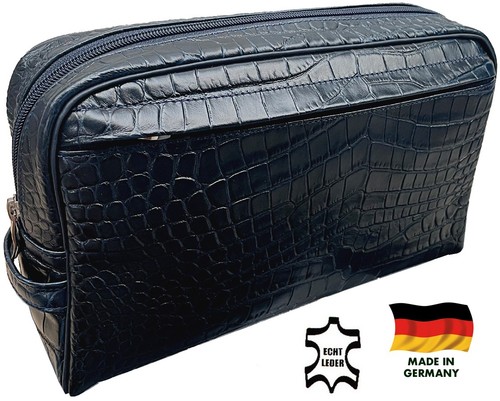 Kroko optik blau echt - echt, leder