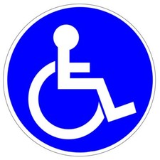 10 x 10 cm Aufkleber Rollstuhl