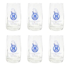 6x Hansa Bierkrug Glas Krug