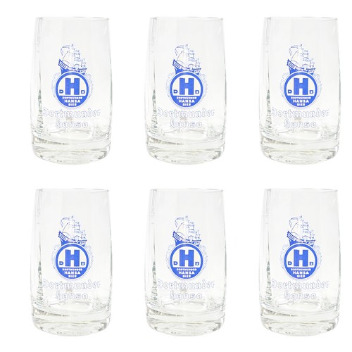 Hansa bierkrug glas - 6x,