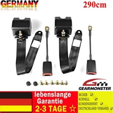 2x 3 Punkt 290cm Automatikgurt Sicherheitsgurt Universal Beckengurt Gurtlasche