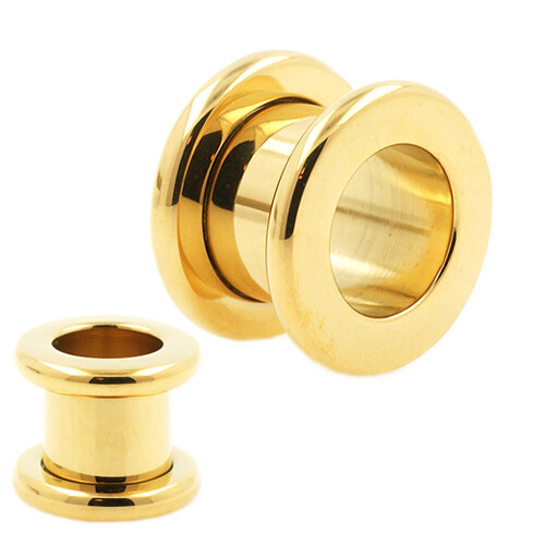 Gold schraub flesh tunnel - gold,