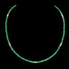 BAILYSBEADS edle Smaragd-Kette Halskette Collier Necklace behandelt 46cm 022