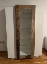 Inosign Glasvitrine / Höhe 120 cm / weiß hochglänzend / Ahorn