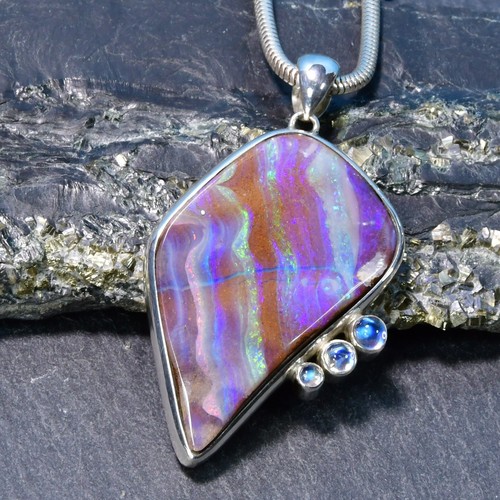 Boulder opal anhänger 925er - opal, anhänger,