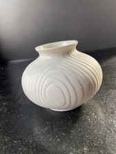 Biskuitporzellan Vase Hutschenreuther Tirschenreuth organisch weiss Vintage 70 e